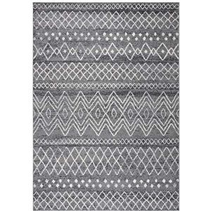 Safavieh Modern chic tapijt voor binnen, gevlochten, Madison, MAD798, in houtskool/wit ivoor, 61 x 91 cm voor woonkamer, slaapkamer of elk interieur