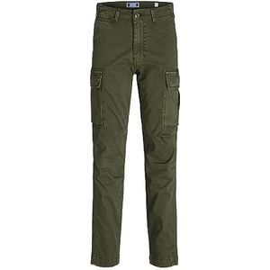 JACK & JONES Boy Cargobroek voor jongens, taps toelopende pasvorm, groen (olive night), 146 cm