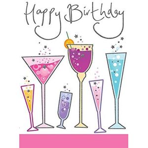 Piccadilly Greetings Moderne verjaardagskaart Verjaardag - 7 x 5 inch, blauw|grijs|roze|perzik