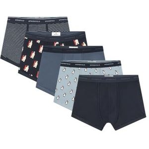 Springfield Boxershorts, fleece, dieren, blauw, M voor heren, verpakking van 5 stuks