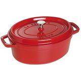 Staub 1102285 Cocotte/braadpan, rond met deksel 23 cm, 2.35 L, met matzwart email aan de binnenkant van de pot