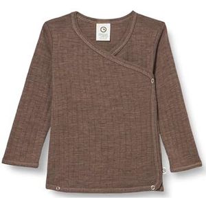 Müsli by Green Cotton Uniseks Baby Woolly Rib L/S Cardigan Sweater, walnoot melange, 68 cm