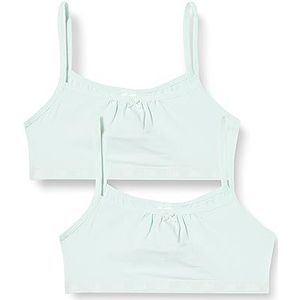 Dim BH's van biologisch katoen, voor meisjes, 2 stuks, Pastel Blauw, 14 Jaren