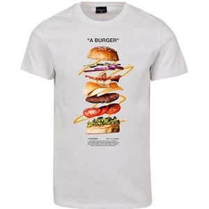 Mister Tee Heren T-shirt A Burger Tee, T-shirt met opdruk, Graphic T-Shirt, Streetwear, wit, XXL