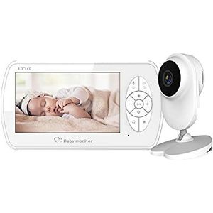 Lipa BM-520D Babyfoon Full HD + Video monitor / Full HD resolutie / Geluid en beeld / 300 meter bereik / Baby monitor / Infrarood nachtsensor / Live mee kijken / Slaapliedjes afspelen / Terugpraten