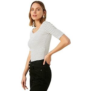 TRENDYOL Gedetailleerde gebreide blouse voor dames, wit, XS