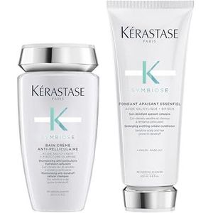 Kérastase Symbiose, ontwarrende anti-roos conditioner, spoeling voor de gevoelige hoofdhuid, zonder & Kérastase Symbiose, hydraterende anti-roos shampoo, voor droge en gevoelige K