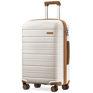 Kono Lichtgewicht Hard Shell Koffer Travel Carry On Bagage, crme Wit, Cabin 20 Inch, Cabine Hard Shell Koffer