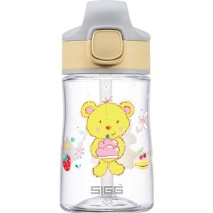 SIGG - Aluminium Kids Water Bottle - Miracle Furry Friend - Met Rietje - Lekvrij - Lichtgewicht - BPA vrij - Kras- & Break Resistant - School & Sport - Geel - 0.35L