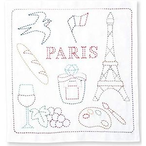 Olympus Thread Sashiko borduurpakket Hana Fukin World Walker serie Parijs stof bedrukt