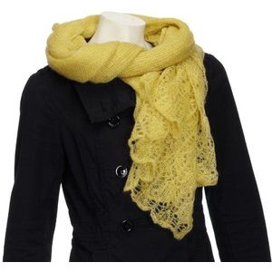 ESPRIT Ajour Stola I15335 damesaccessoires/sjaals & doeken, Gelb (Mustard Melange), One Size (Fabrikant maat:ONESIZE)
