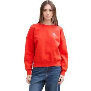 Sweatshirt - Geribbelde Kraag - Sweatstof - Zwart - Motiefprint met Borduursels