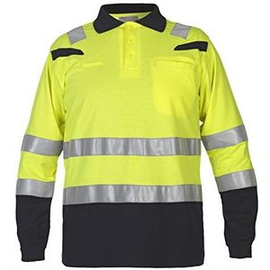 Hydrowear 043635YB Marbella Polo T-shirt met lange mouwen, Multi Bodywear, 60% Modacryl/38% katoen/2% antistatische vezels, klein formaat, Hi-Vis geel/zwart