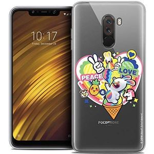 Beschermhoes voor 6,18 inch (6,18 inch) Xiaomi Pocophon F1, ultradun, motief: Peace and Love