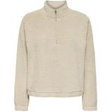 ONLY - Onlnew Dallas L/S Highneck Zip Swt - Sweatshirt - Pumice Stone - Dames