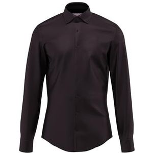 Seidensticker - Herenoverhemd - Zwart - 100% Katoen - Shaped Pasvorm