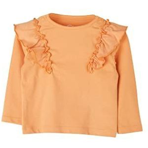 s.Oliver Junior baby meisjes shirt met lange mouwen met ruches, oranje, 74