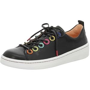 Think Kumi 0000 sneakers voor dames, chroomvrij, gelooid, duurzaam uitneembaar voetbed, kleur: zwart/combi 0000, 37 EU, zwart combi 0000, 37 EU