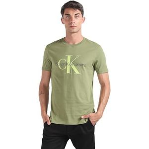 Calvin Klein Jeans Seizoensgebonden Monologo Tee S/S T-shirts voor heren, Donkere jenever, 3XL grote maten