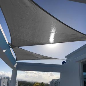 SUNNY GUARD Zonnescherm zeil 16,5 x 16,5 'x16,5 ' x 16,5 ' ' Driehoek Donkergrijs UV Blok Zonnescherm voor achtertuin tuin dek patio tuin buitenactiviteiten en faciliteiten, tuinaccessoires (we maken
