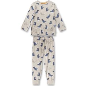 Sanetta Kinderpyjama voor jongens, lang, 100% biologisch katoen, Nature Melange, 128 cm