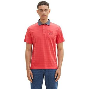 TOM TAILOR Heren 1038533 Poloshirt, 31045-Soft Berry Red, L, 31045 - Soft Berry Red, L