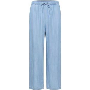 Part Two Damesslip, cropped lengte, brede pijpen, trekkoord taille, Medium Blue Denim, 34