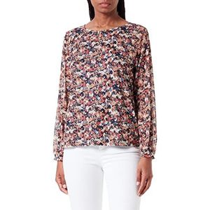 TOM TAILOR Dames T-shirt blouse met patroon 1033604, 30197 - Beige Small Floral Design, 3XL
