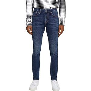 ESPRIT Skinny jeans, gerecycled katoenen stretch, Blue Dark Washed., 33W / 30L