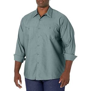 Red Kap mens Industrial Shirt, Regular Fit, Long Sleeve Work Utility Button Down Shirt, Light Green, Large Tall US