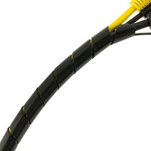 SeKi Spiraalband, 15-100 mm, 10 meter, zwart, flexibele kabelslang, spiraalslang, kabelbescherming, voor het bundelen van kabels