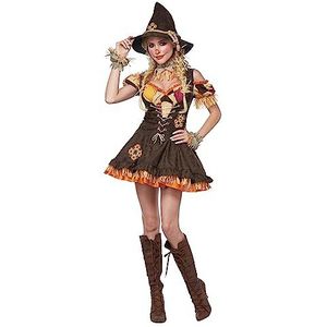 Sassy Scarecrow Fancy Dress kostuum large, Bruin, L