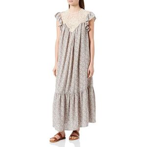 FENIA Dames maxi-jurk met allover-print 15923353-FE02, wolwit meerkleurig, M, wolwit, meerkleurig, M
