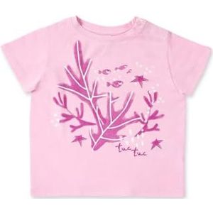 Tuc Tuc T-shirt met korte mouwen voor baby meisje in roze met opdruk, Roze, 12 Maanden