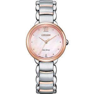 Citizen Analoog Eco-Drive horloge voor dames met een roestvrijstalen band, roze, Eén maat, armband