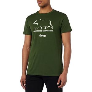 JEEP O102904-E946 J T-shirt Heren Silhouet Beer - Wilderness Exploration Print Groot J23W Heren Rifle Green M, Rifle Green, M