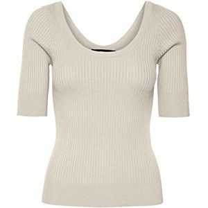 VERO MODA Dames VMESTELA 2/4 U-hals pullover GA Boo REP S/S gebreid product, Birch, S, berk, S