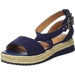 Geox Dames D Eolie espadrille sleehak sandaal, marineblauw, 39 EU, navy, 39 EU