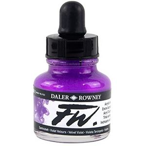 Daler Rowney Acrylverf FW acrylverf, 29,5 ml flessen, verschillende kleuren Velvet Violet