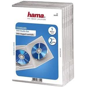 Hama DVD dubbele box transparant 5 stuks.