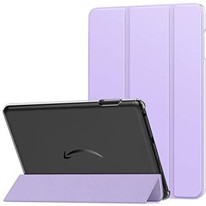MoKo Case Fits All-New Amazon Kindle Fire HD 8 & 8 Plus Tablet (12/10th Gen, 2022/2020)8"",PU Leather Trifold Stand Cover with Translucent Frosted Backshell with Auto Wake/Sleep Function, Taro Purple