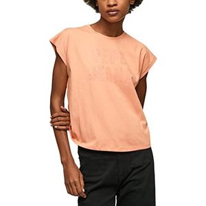 Pepe Jeans Dames Ola T-Shirt, Perzik, XS, Perzik, XS