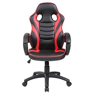 Rocada // Gamingstoel, bureaustoel, professionele gamerstoel, draaibaar, met armleuningen, ergonomisch design, kantelfunctie, zwart en blauw