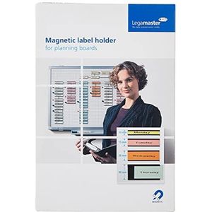 Legamaster 7-450200 Magnetische etikethouder voor whiteboards, 63 stuks, 15 x 60 mm, zwart