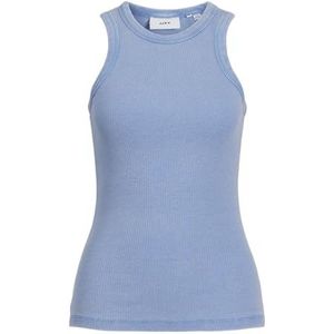 JACK & JONES Jxforest STR Sl Wash Rib Top JRS T-shirt voor dames, blauw, XL