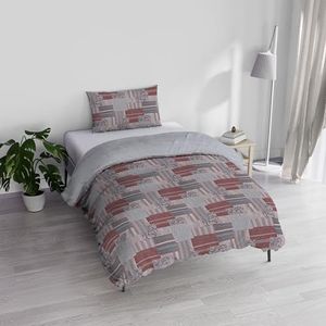 Italian Bed Linen Athena Beddengoedset, 100% katoen, glanzend, rood, eenpersoonsbed