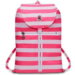INVICTA MINISAC NEXT Rugzak voor dames en heren, inklapbaar en in tas, reizen en vrije tijd, gestreept, icoon, roze/wit (neonroze), Eén maat, Casual