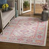 Safavieh Woonkamer tapijt, WDS315, geweven poly-katoen, 90 x 150 cm, roze / meerkleurig