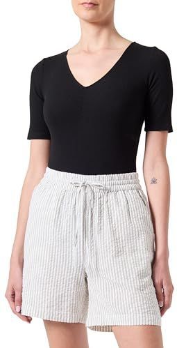 PIECES - Broek 'Sally' - Groen/Wit - Katoen - Gestreept