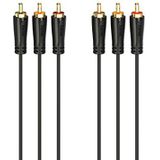 Hama Audio-videokabel, 3 x RCA M / 3 x RCA M, 3 meter, vergulde stekker